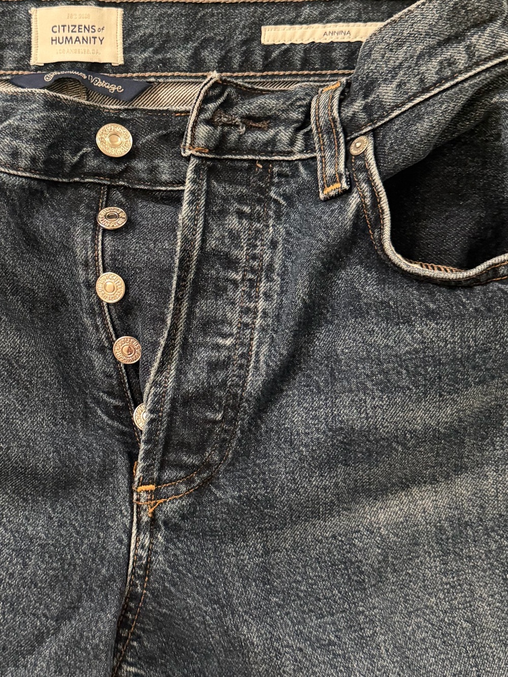Citizens Of Humanity Women's High-Rise Button-Fly Jeans — Distressed Blue Wash